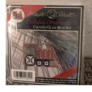 Mill Hill Holiday Ornaments II H24 Choo-Choo Counted Glass Bead Kit Vintage 1991